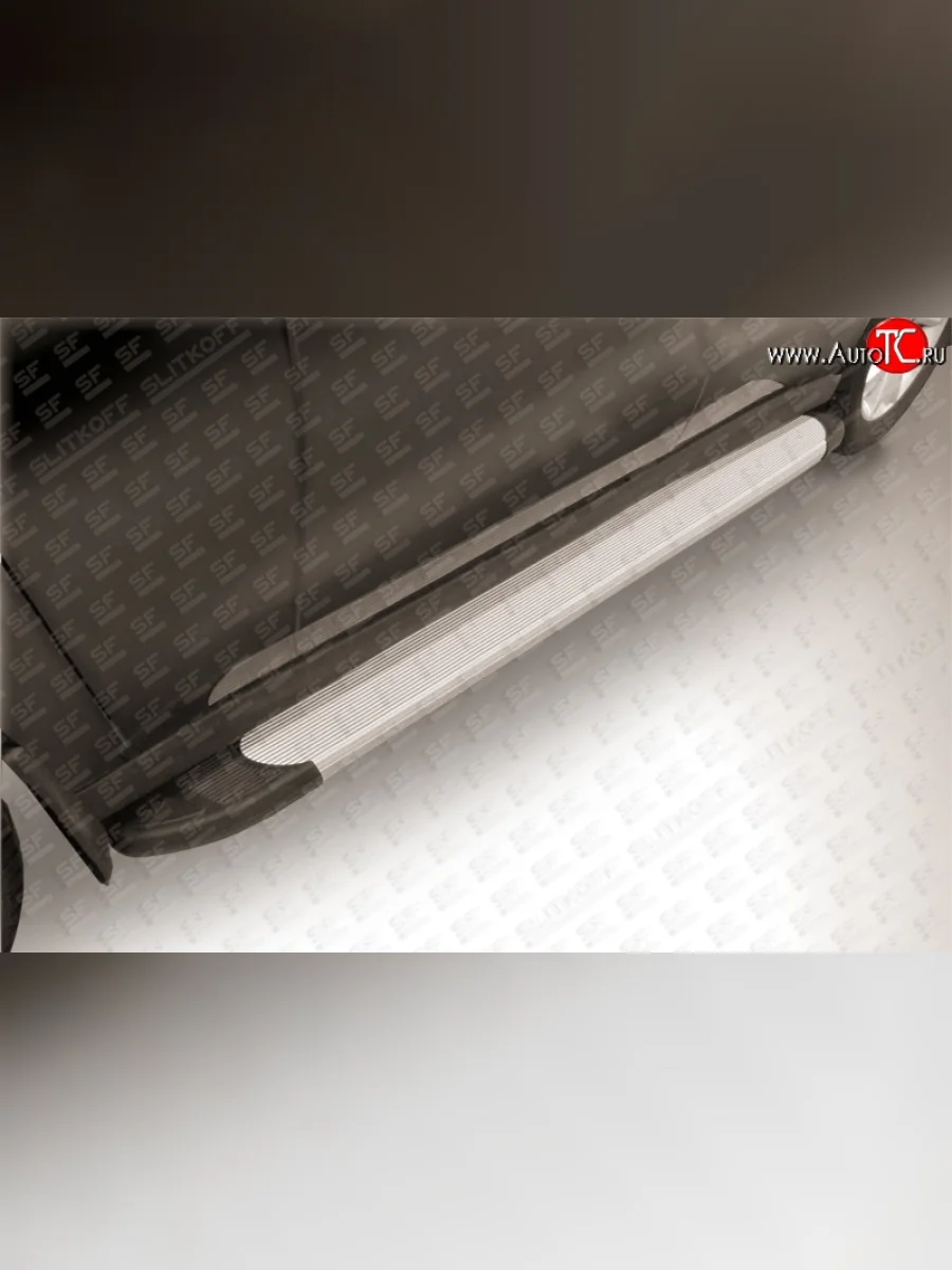 Алюминиевые пороги Slitkoff Optima Silver  Haval H2 (2014-2021)  с доставкой в г. Керчь