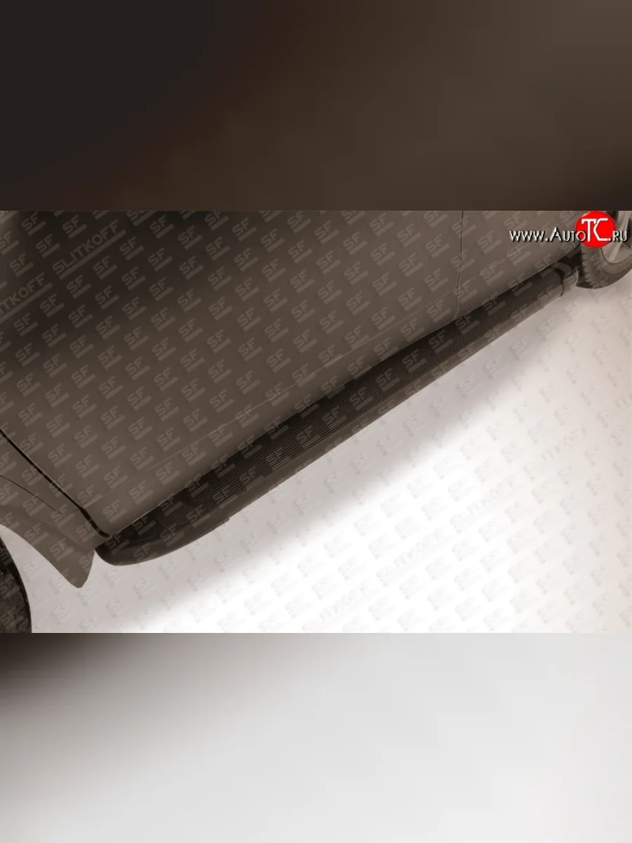 Алюминиевые пороги Slitkoff Optima Black  Honda CR-V (2012-2015) RM1,RM3,RM4  с доставкой в г. Керчь