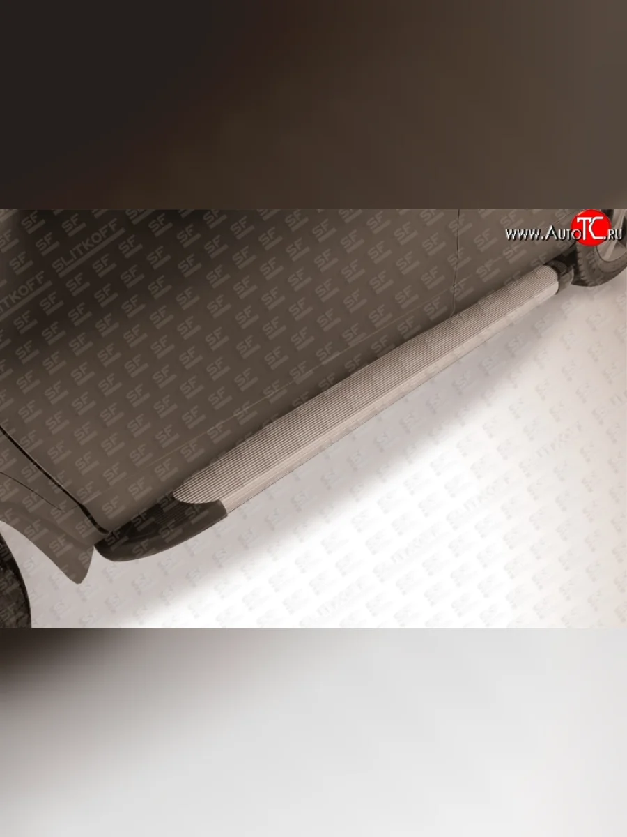 Алюминиевые пороги Slitkoff Optima Silver Honda CR-V RM1,RM3,RM4 дорестайлинг (2012-2015)  с доставкой в г. Керчь