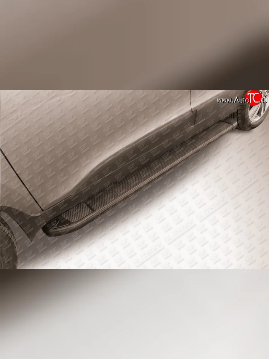 Алюминиевые пороги Slitkoff Optima Black Hyundai IX35 LM дорестайлинг (2009-2013)  в Керчи Республика Крым