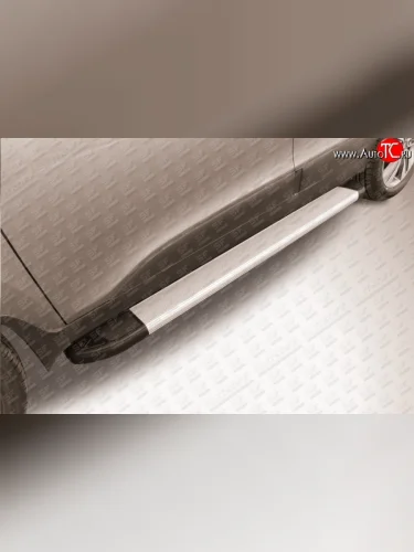 Алюминиевые пороги Slitkoff Optima Silver Hyundai IX35  LM (2009-2018) дорестайлинг, рестайлинг