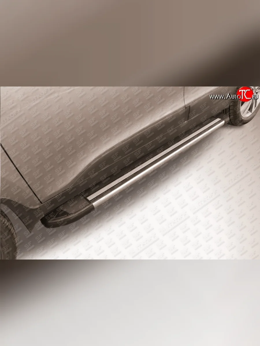 Алюминиевые пороги Slitkoff Luxe Black Hyundai IX35 LM дорестайлинг (2009-2013)  в Самаре Самарской области