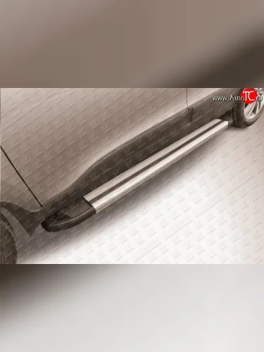 Алюминиевые пороги Slitkoff Luxe Silver Hyundai IX35  LM (2009-2018) дорестайлинг, рестайлинг