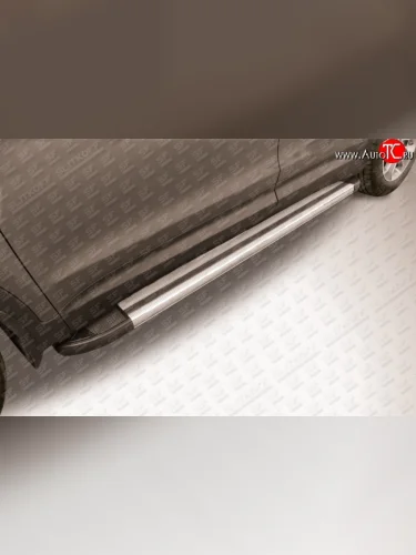 Алюминиевые пороги Slitkoff Luxe Silver Hyundai Grand Santa Fe  1 DM (2013-2016) дорестайлинг