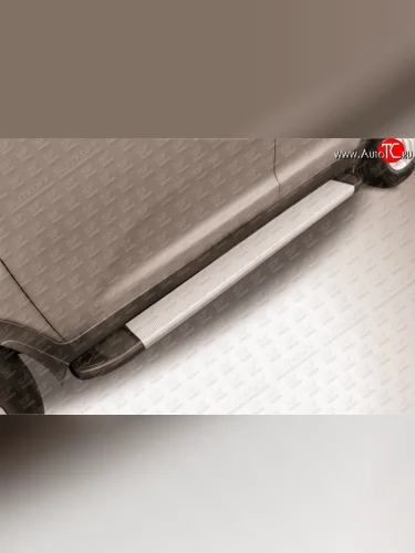 Алюминиевые пороги Slitkoff Optima Silver KIA Sportage  3 SL (2010-2016) дорестайлинг, рестайлинг