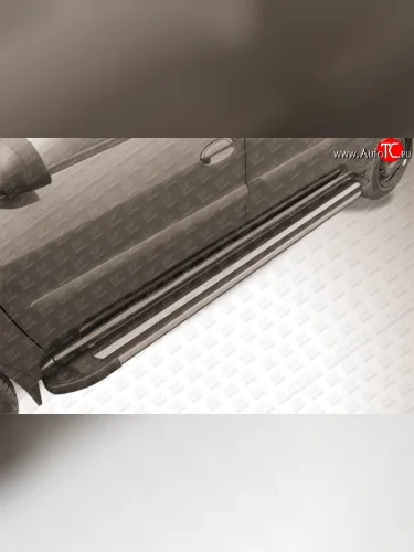 Алюминиевые пороги Slitkoff Luxe Black Лада ВАЗ Ларгус (2012-2025) дорестайлинг R90, рестайлинг R90