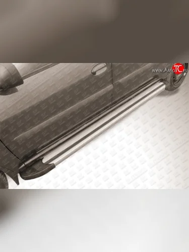 Алюминиевые пороги Slitkoff Luxe Silver Лада ВАЗ Ларгус (2012-2025) дорестайлинг R90, рестайлинг R90