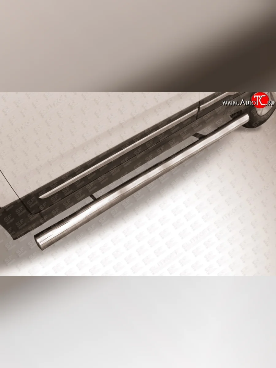 Защита порогов Slitkoff (Ø 76 мм, труба) Chery Tiggo 5 (T21) дорестайлинг (2014-2017) (Полированная нержавейка)  в Самаре Самарской области