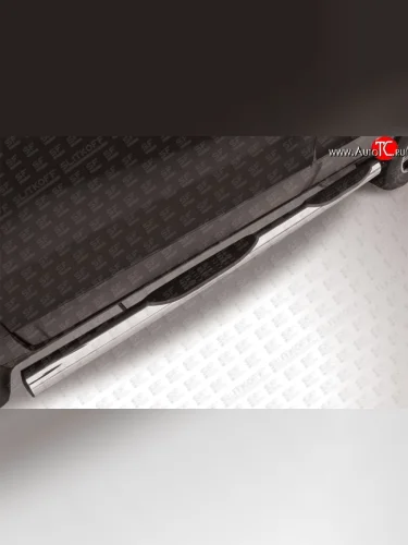 Защита порогов из трубы d76 мм с пластиковыми вставками для ног Slitkoff (Нержавейка) Chevrolet Captiva 2-ой рестайлинг (2013-2016)