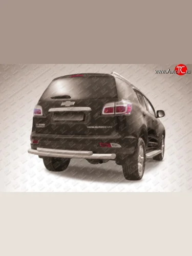 Двойная защита заднего бампера из двух труб диаметром 76 и 57 мм Slitkoff (Нержавейка) Chevrolet Trailblazer  GM800 (2012-2016) дорестайлинг