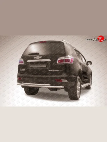 Двойная защита заднего бампера (d57 и 42 мм) Slitkoff (нержавейка полированная) Chevrolet Trailblazer  GM800 (2012-2016) дорестайлинг