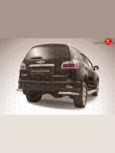 Защита заднего бампера из двух боковых уголков диаметром 57 мм Slitkoff (Нержавейка) Chevrolet Trailblazer  GM800 (2012-2016) дорестайлинг