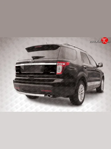 Защита заднего бампера из короткой трубы диаметром 57 мм Slitkoff (Нержавейка) Ford Explorer  U502 (2010-2016) дорестайлинг