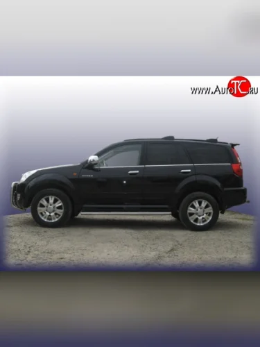 Защита порогов из круглой трубы диаметром 57 мм Slitkoff (Нержавейка) Great Wall Hover  1-ый рестайлинг (2010-2014)