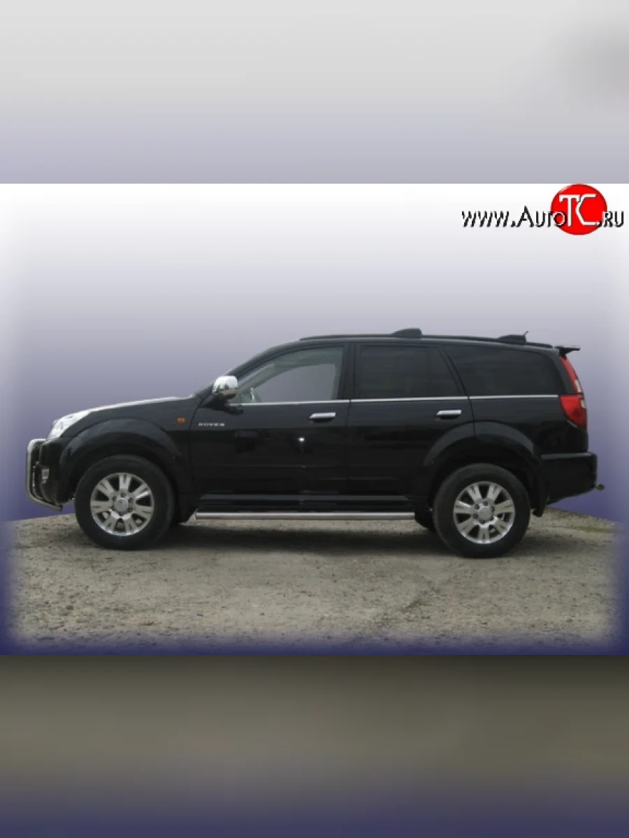 Защита порогов из круглой трубы диаметром 57 мм Slitkoff Great Wall Hover  1-ый рестайлинг (2010-2014) (Нержавейка, Полированная)  в Самаре Самарской области