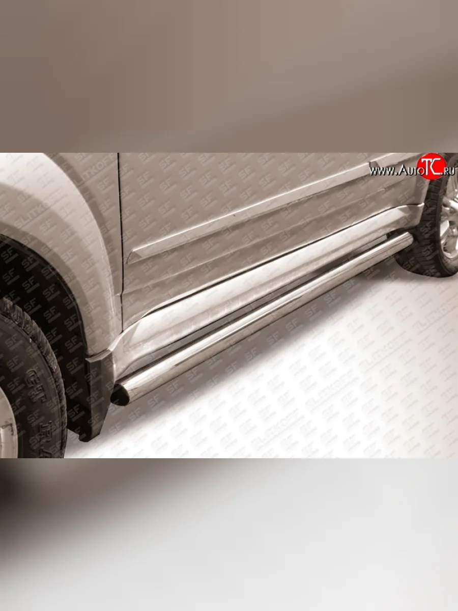 Защита порогов из круглой трубы диаметром 57 мм Slitkoff Great Wall Hover H3  дорестайлинг (2010-2014) (Нержавейка, Полированная)  с доставкой в г. Пермь
