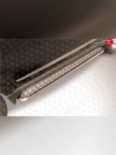 Широкая защита порогов из трубы диаметром 42 мм Slitkoff Great Wall Hover H3 (2014-2016)  рестайлинг