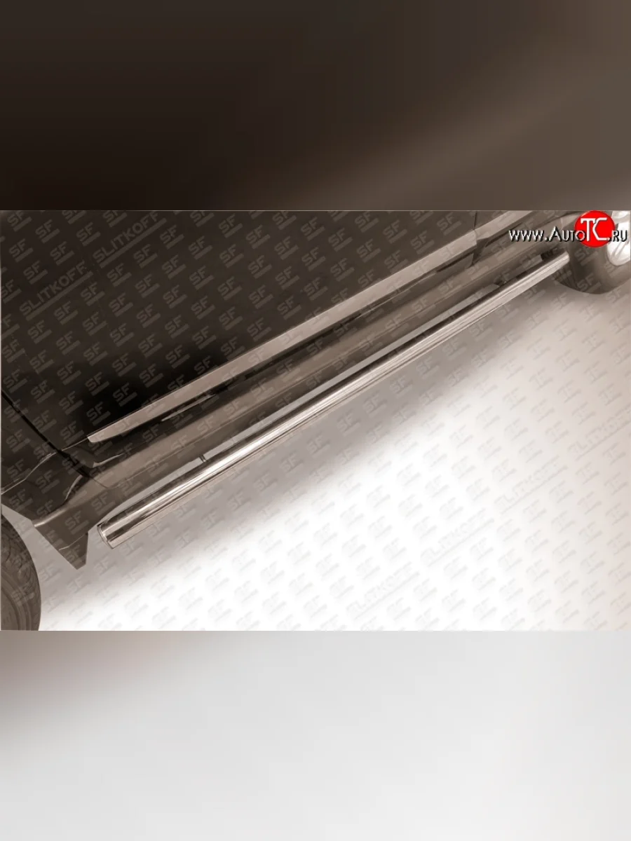 Защита порогов из круглой трубы диаметром 57 мм Slitkoff Great Wall Hover H3  рестайлинг (2014-2016) (Нержавейка, Полированная)  с доставкой в г. Керчь