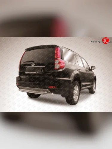 Двойная защита заднего бампера (d57 и 42 мм) Slitkoff (нержавейка полированная) Great Wall Hover H3 (2014-2016)  рестайлинг