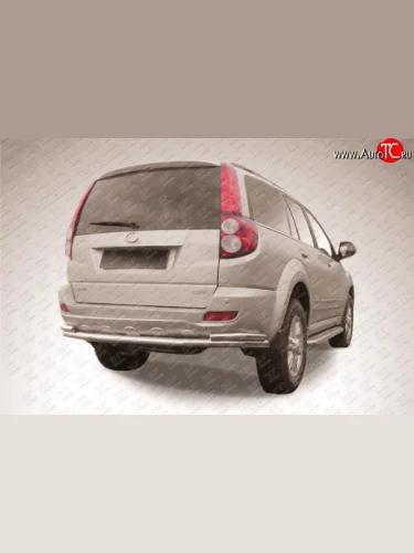 Двойная защита заднего бампера из трёх труб диаметром 57 и 42 мм Slitkoff (Нержавейка) Great Wall Hover H5 (2010-2017)