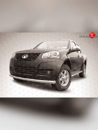 Одинарная защита переднего бампера диаметром 76 мм Slitkoff (Нержавейка) Great Wall Wingle 5 (2011-2017)