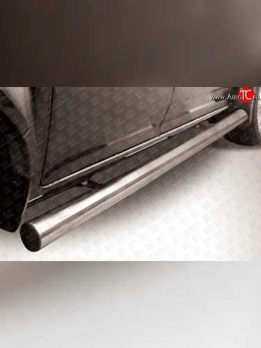 Защита порогов из круглой трубы диаметром 76 мм Slitkoff (Нержавейка) Great Wall Wingle 5 (2011-2017)