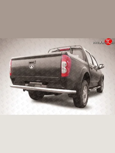 Одинарная защита заднего бампера из трубы диаметром 76 мм Slitkoff (Нержавейка) Great Wall Wingle 5 (2011-2017)