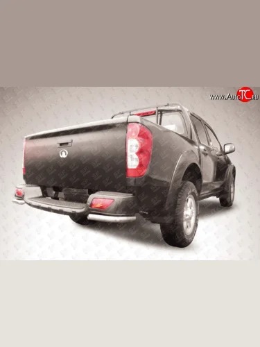 Защита заднего бампера из двух боковых уголков диаметром 42 мм Slitkoff (Нержавейка) Great Wall Wingle 5 (2011-2017)