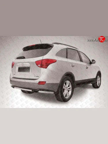 Защита заднего бампера из короткой трубы с боковыми уголками диаметром 57 мм Slitkoff (Нержавейка) Hyundai IX55  EN (2006-2013)