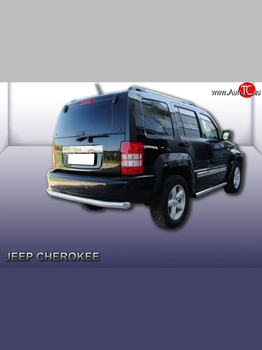Защита заднего бампера из трубы диаметром 76 мм Slitkoff  Jeep Liberty (2007-2013) KK (Нержавейка, Полированная)  с доставкой в г. Керчь