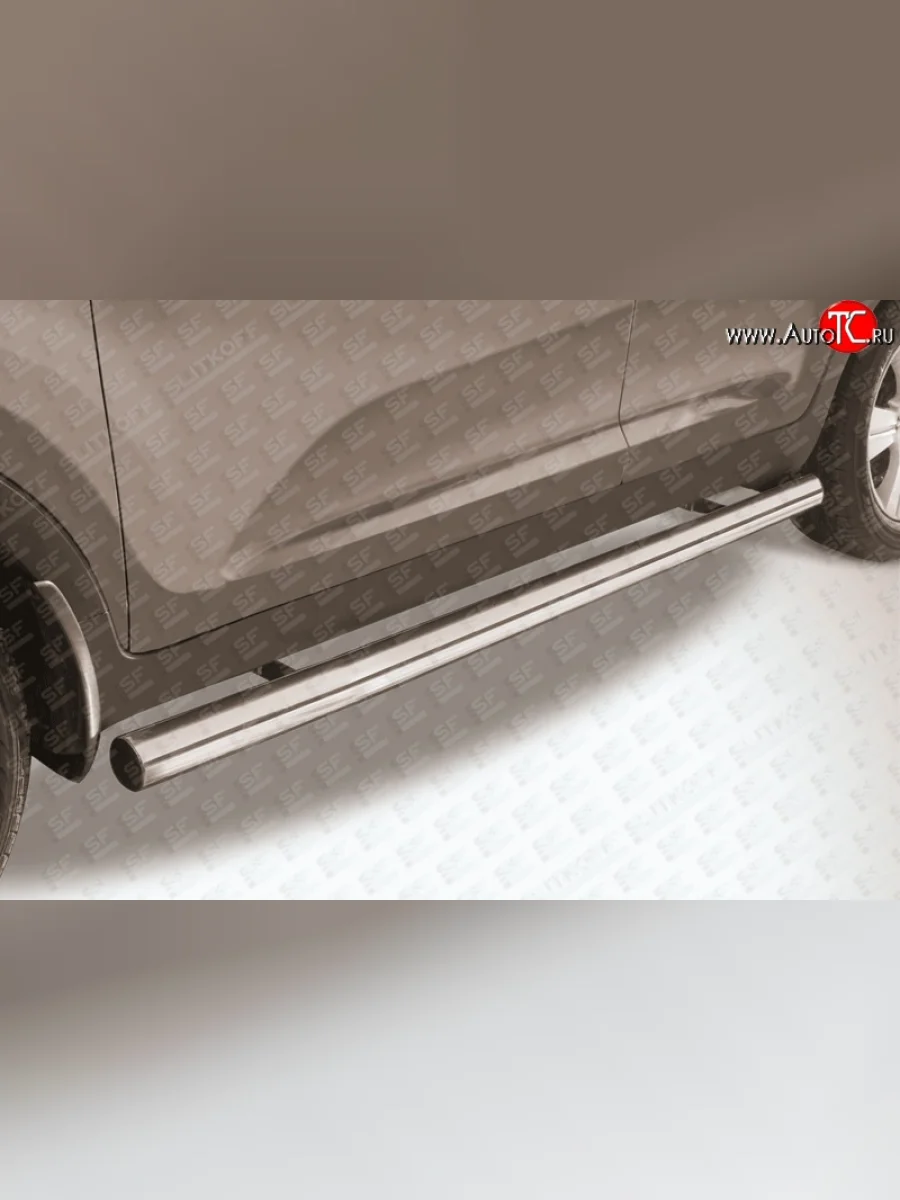 Защита порогов из круглой трубы диаметром 76 мм Slitkoff  KIA Sportage (2010-2016) 3 SL (Нержавейка, Полированная)  в Самаре Самарской области