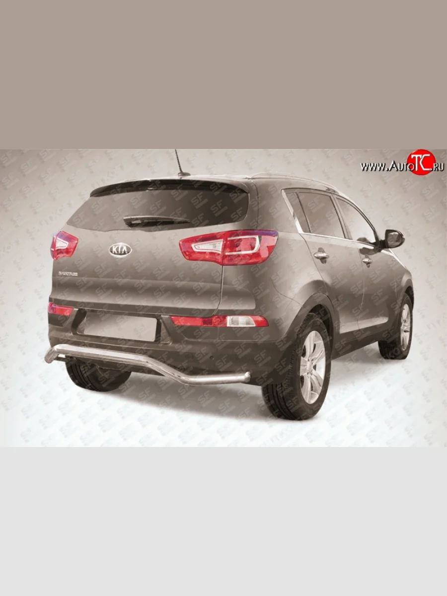 Фигурная защита заднего бампера диаметром 57 мм Slitkoff  KIA Sportage (2010-2016) 3 SL (Нержавейка, Полированная)  В Кинешме Ивановской области