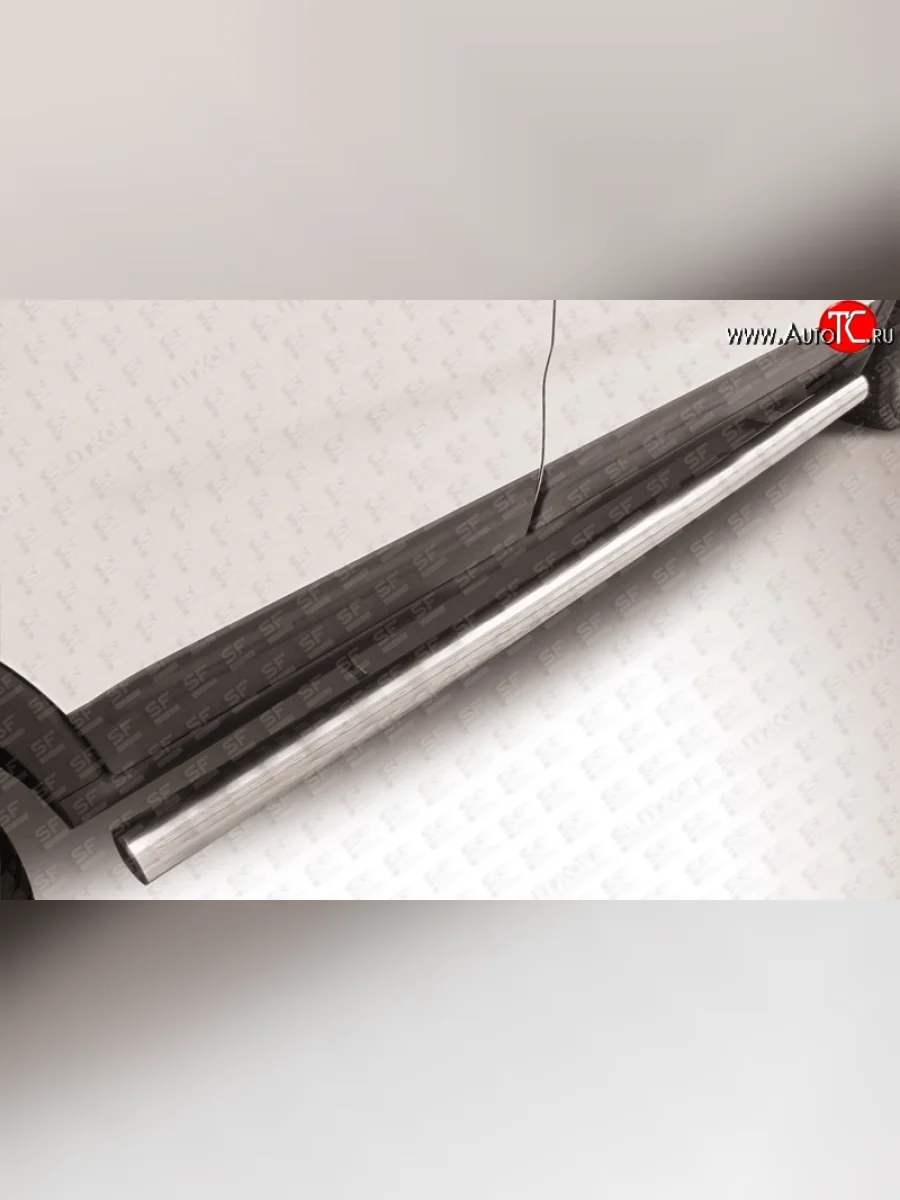 Защита порогов из круглой трубы диаметром 76 мм Slitkoff KIA Sorento XM рестайлинг (2012-2015) (Нержавейка, Полированная)  в Керчи Республика Крым