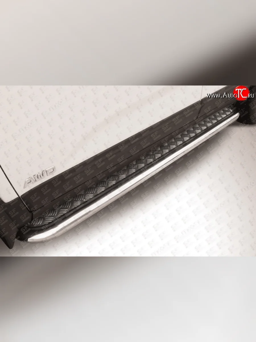 Широкая защита порогов из трубы диаметром 57 мм Slitkoff KIA Sorento XM дорестайлинг (2009-2012) (Нержавейка)  в Керчи Республика Крым