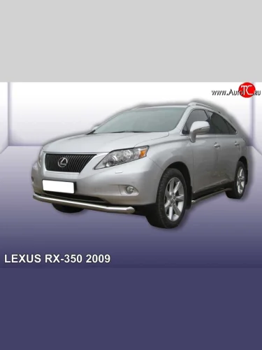 Одинарная защита переднего бампера диаметром 76 мм Slitkoff (Нержавейка) Lexus RX350 AL10 дорестайлинг (2008-2012)