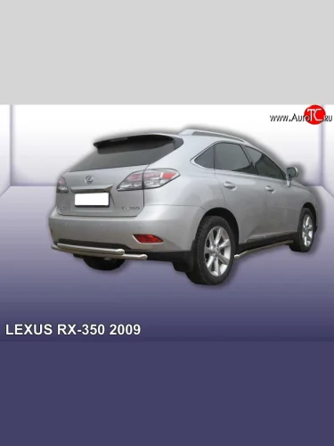 Двойная защита заднего бампера из труб диаметрами по 57 мм Slitkoff (Нержавейка) Lexus RX350  AL10 (2008-2012) дорестайлинг