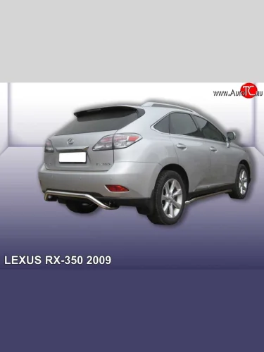 Фигурная защита заднего бампера диаметром 57 мм Slitkoff (Нержавейка) Lexus RX350  AL10 (2008-2012) дорестайлинг