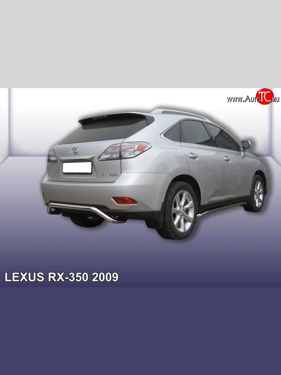 Фигурная защита заднего бампера диаметром 57 мм Slitkoff Lexus RX350 AL10 дорестайлинг (2008-2012) (Нержавейка, Полированная)  в Керчи Республика Крым