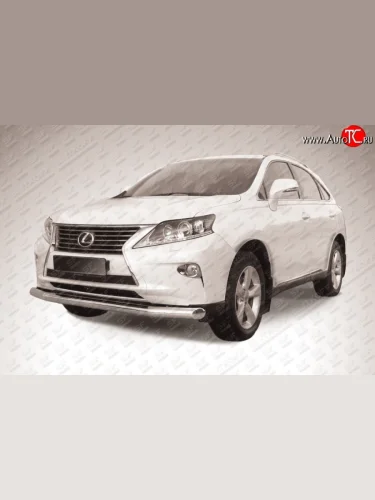 Одинарная защита переднего бампера диаметром 76 мм Slitkoff (Нержавейка) Lexus RX 270 AL20 дорестайлинг (2015-2019)
