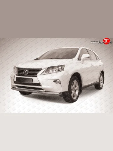 Двойная защита переднего бампера из труб диаметрами по 57 мм Slitkoff (Нержавейка) Lexus RX  270 - RX350  AL10