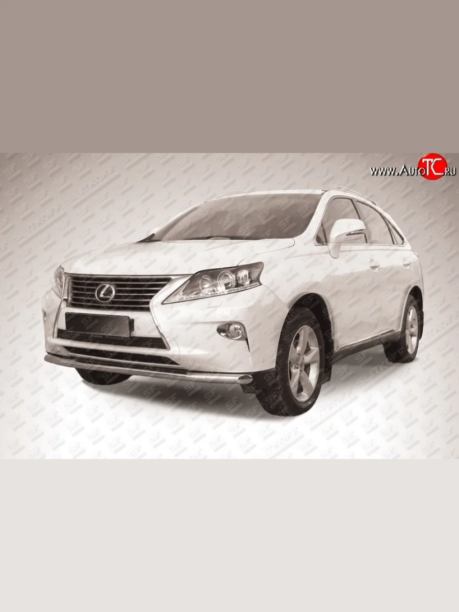 Одинарная защита переднего бампера из трубы диаметром 57 мм Slitkoff Lexus RX350 AL10 рестайлинг (2012-2015) (Нержавейка, Полированная)  в Перми Пермском крае