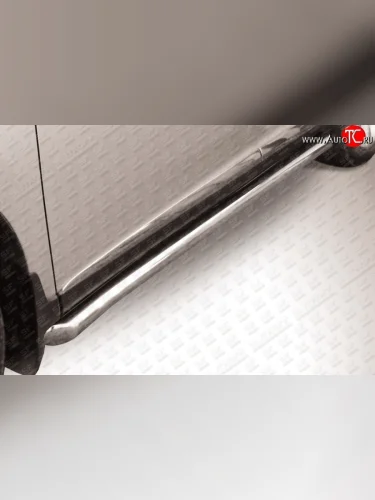 Защита порогов из круглой трубы диаметром 76 мм с загнутыми краями Slitkoff (Нержавейка) Lexus RX 270 AL20 дорестайлинг (2015-2019)