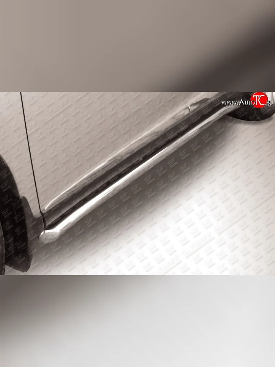 Защита порогов из круглой трубы диаметром 57 мм с загнутыми краями Slitkoff Lexus RX350 AL10 рестайлинг (2012-2015) (Нержавейка, Полированная)  в Керчи Республика Крым