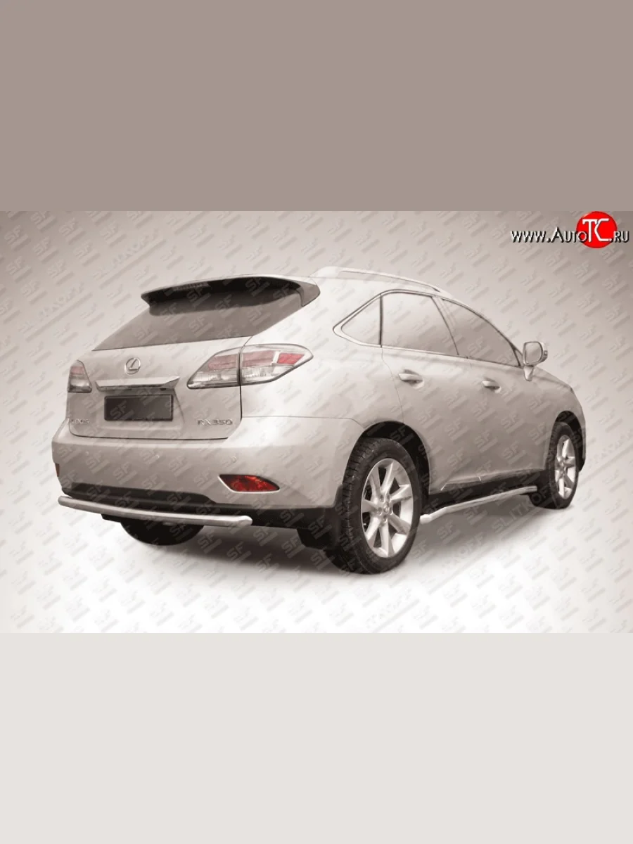 Одинарная защита заднего бампера из трубы диаметром 57 мм Slitkoff Lexus RX350 AL10 рестайлинг (2012-2015) (Нержавейка, Полированная)  в Керчи Республика Крым