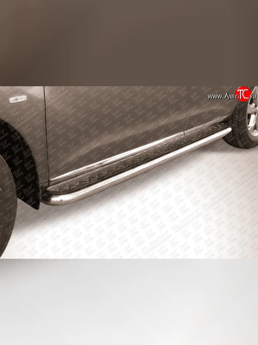 Широкая защита порогов из трубы диаметром 57 мм Slitkoff Nissan Murano 2 Z51 рестайлинг (2010-2016)  в Самаре Самарской области