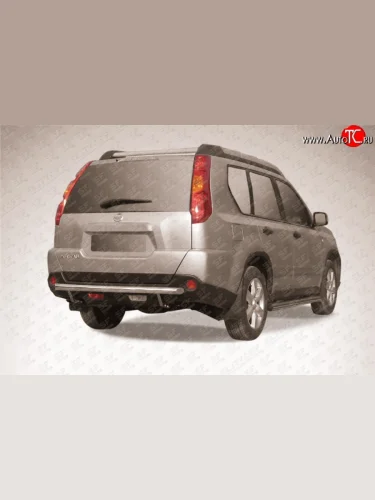 Одинарная защита заднего бампера из трубы диаметром 57 мм Slitkoff Nissan X-trail 2 T31 дорестайлинг (2007-2011)