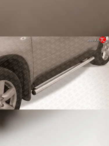 Защита порогов из круглой трубы диаметром 57 мм Slitkoff Nissan X-trail 2 T31 рестайлинг (2010-2015)