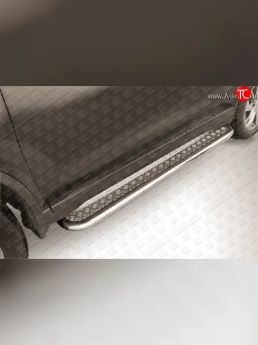 Широкая защита порогов Slitkoff Nissan X-trail  3 T32 (2013-2018) дорестайлинг