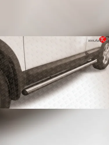 Защита порогов из круглой трубы диаметром 76 мм Slitkoff (Нержавейка) Nissan Qashqai  1 J10 (2007-2010) дорестайлинг