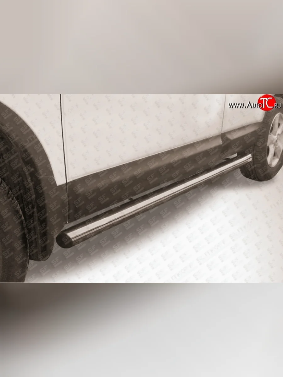 Защита порогов из круглой трубы диаметром 76 мм Slitkoff Nissan Qashqai 1 J10 дорестайлинг (2007-2010) (Нержавейка, Полированная)  в Самаре Самарской области